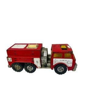 Vintage Large Tonka Toy Fire Truck Red Metal Plastic Model Rusty 1986 Metal  So